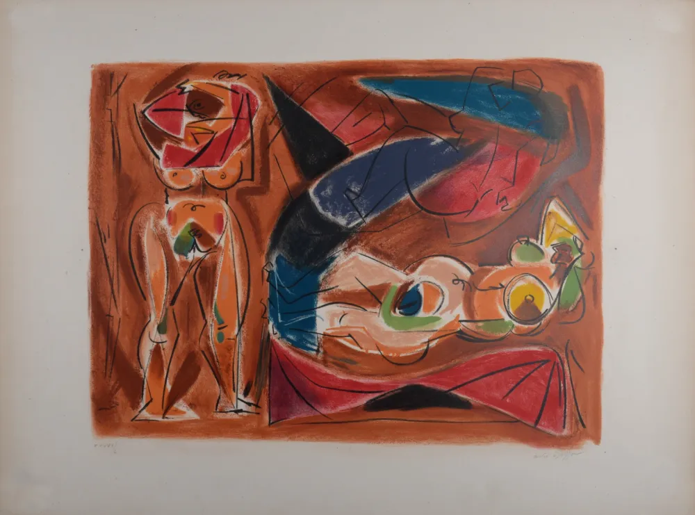 Litografia Masson - Odalisque, vers 1960 - Hand-signed