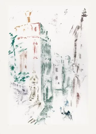 Litografia Masson - Palais et canal (Voyage à Venise)