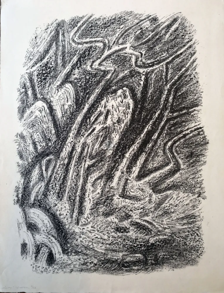 Litografia Masson - Paysage au Cascatelles