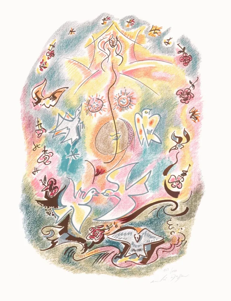 Litografia Masson - Sonnets Louise Labé