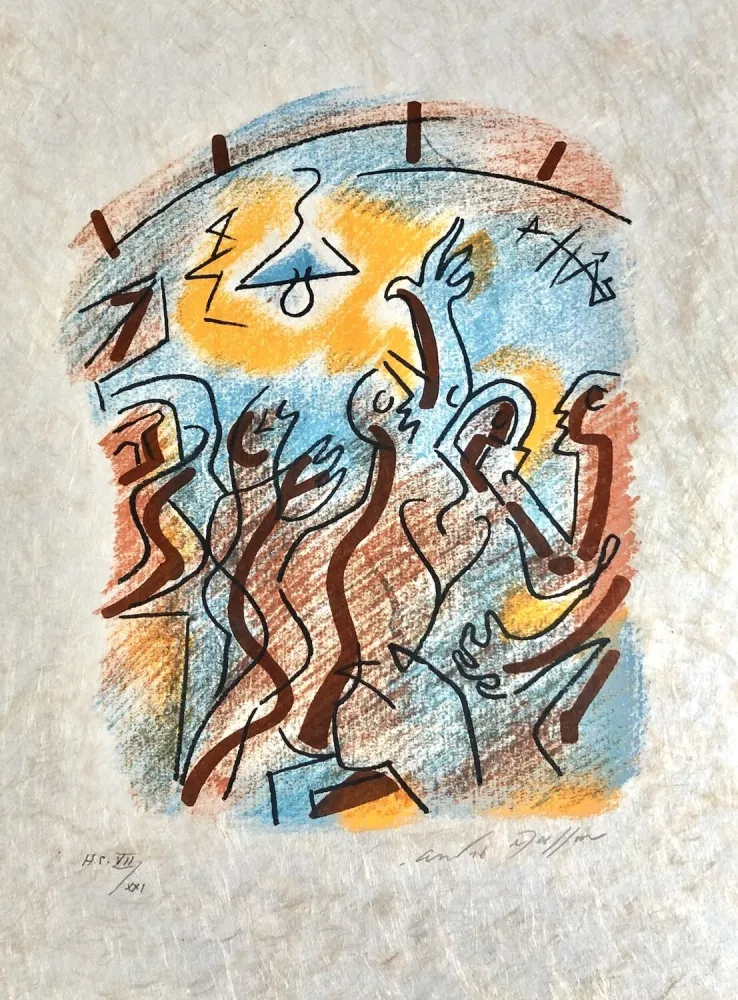 Litografia Masson - Une étoile de craie