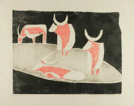 Xilogravura Mataré - Weide (Meadow)