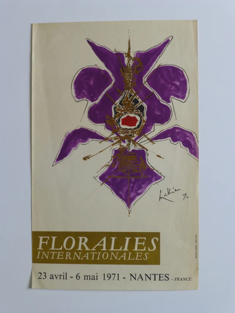 Cartaz Mathieu - Affiche pour les floralies de Nantes 1971