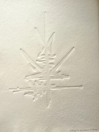 Sem Técnica Mathieu - Georges Mathieu (1921-2012) - Composition abstraite2, Estampille signee a la main 