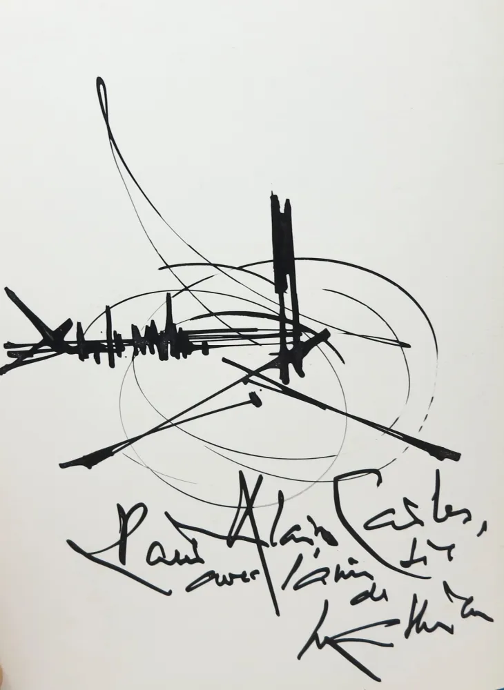 Sem Técnica Mathieu - Georges Mathieu (1921-2012). Encre et pinceau. Signé. 