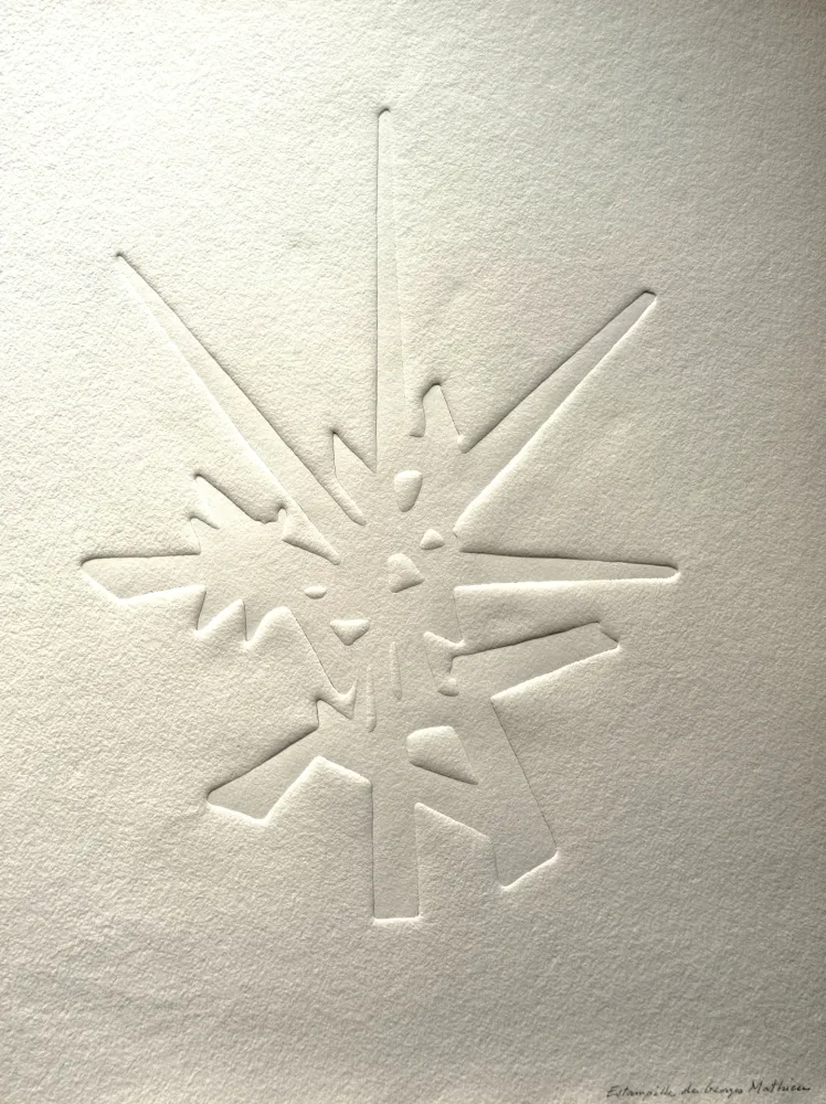 Relevo Mathieu - Georges Mathieu (1921-2012) - Estampille signee a la main, '80-'90