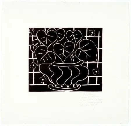 Linogravura Matisse - Corbeille de bégonias I