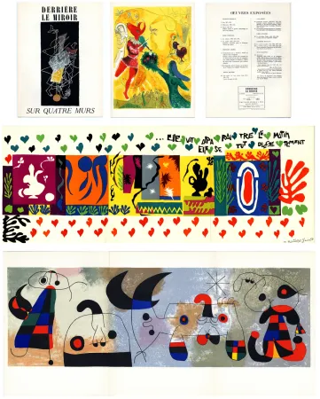 Livro Ilustrado Matisse - DERRIÈRE LE MIROIR N° 36/37/38. SUR QUATRE MURS. Lithographies de Matisse, Miró, Chagall, Léger (1951)