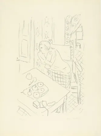 Litografia Matisse - Figure dans un intérieur