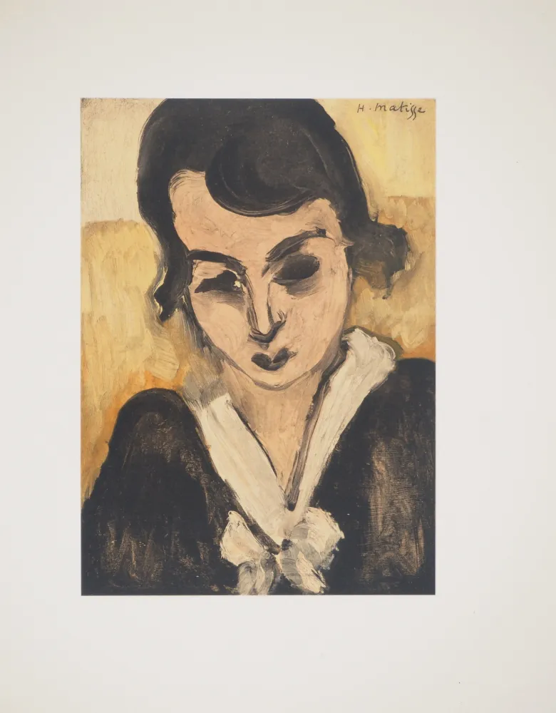 Litografia Matisse - La robe au col blanc