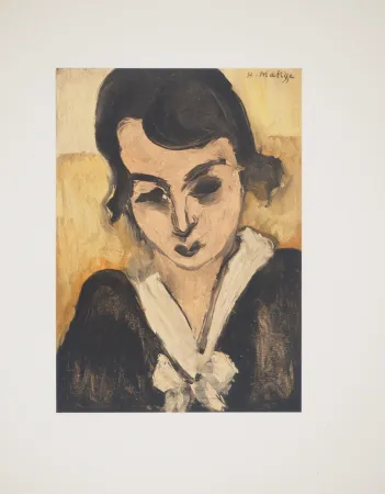 Litografia Matisse - La robe au col blanc