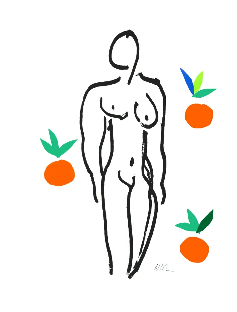 Litografia Matisse - Le Nu aux oranges (Nude with Oranges)