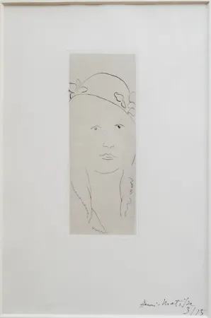 Gravura Matisse - Loulou au chapeau fleuri