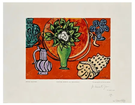 Xilogravura Matisse - Nature Morte au Magnolia