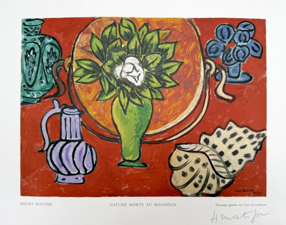 Xilogravura Matisse - Nature Morte au Magnolia 