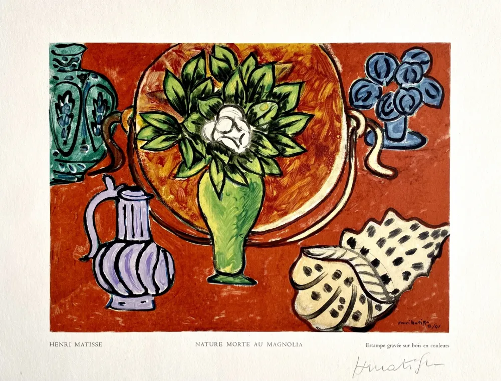 Xilogravura Matisse - Nature Morte au Magnolia