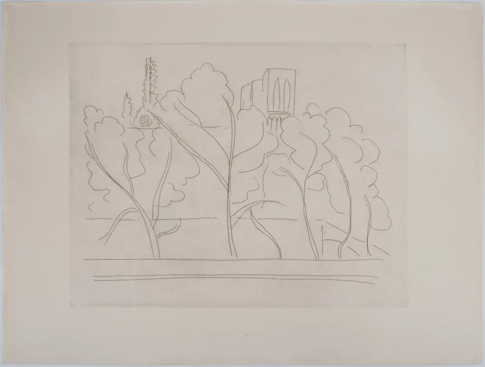 Gravura Matisse - Notre Dame à travers les arbres