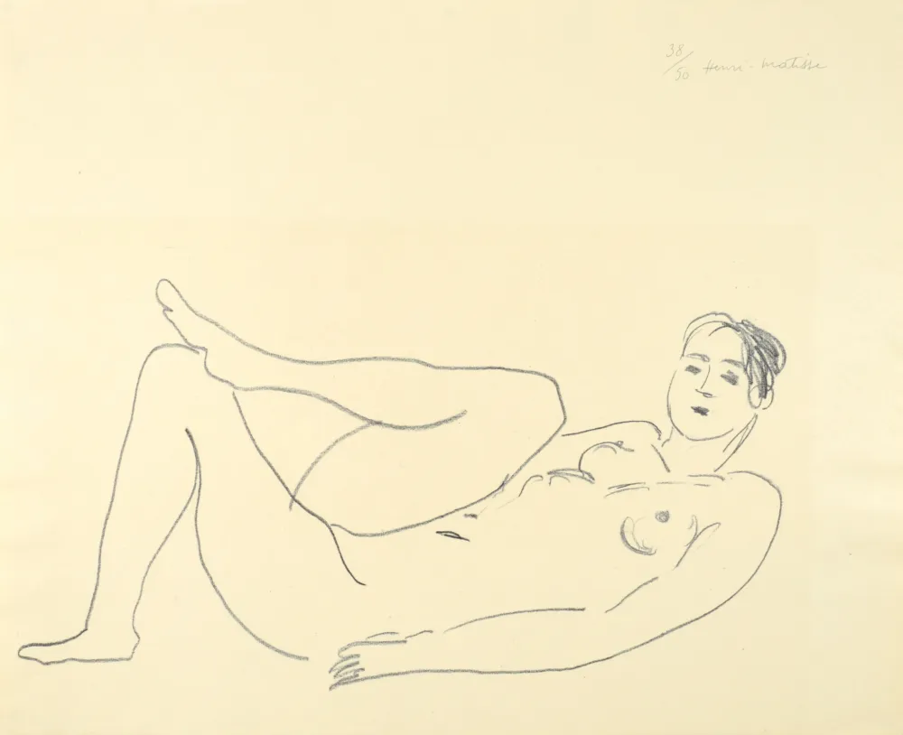 Litografia Matisse - Nu couché, jambe repliée - Étude de jambes
