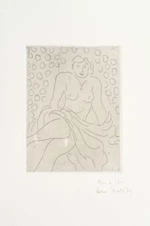 Gravura Matisse - Nu drapé sur fond composé de cercles