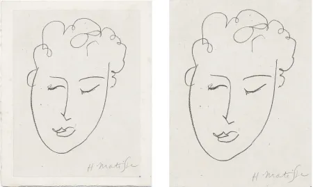 Litografia Matisse - VISAGE DE FEMME. Pour Jules Romains : Pierres Levées, poèmes. Paris 1948