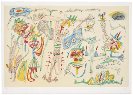 Litografia Matta -  Cristifixion (d’après un dessin de 1938)