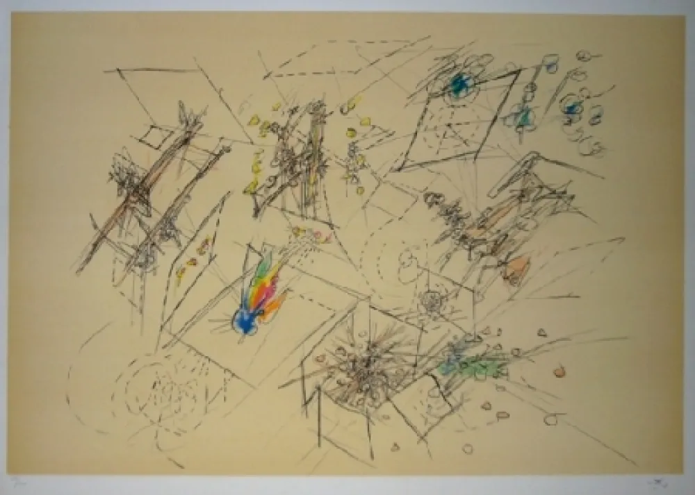 Litografia Matta - Le doute des trois mondes