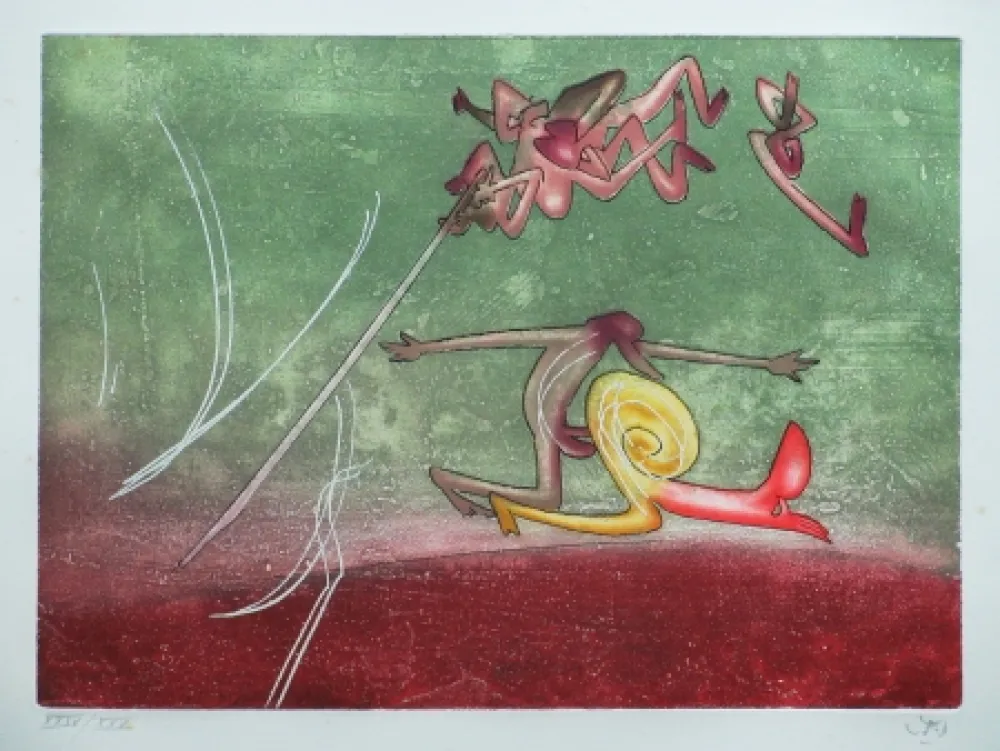 Água-Forte E Água-Tinta Matta - Le sot à la perche