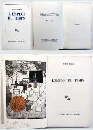 Livro Ilustrado Matta - Michel Butor. L'EMPLOI DU TEMPS (1 des 40 avec l'eau-forte rehaussée de Matta) 1956