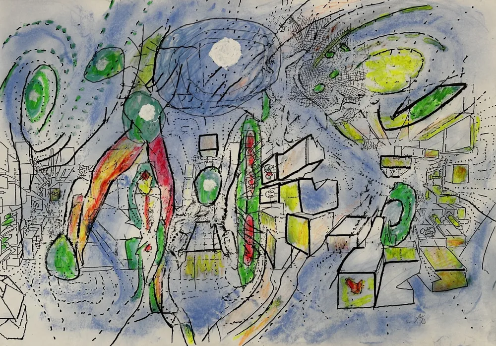 Sem Técnica Matta - Sans Titre Drawing on Print