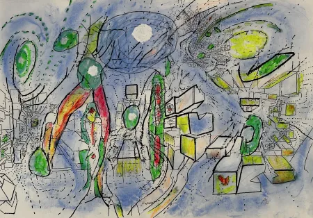 Sem Técnica Matta - Sans Titre Drawing on Print