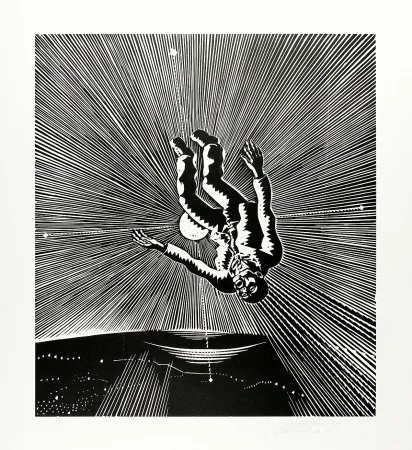 Xilogravura Mattheuer - Hin ist er (He’s gone)