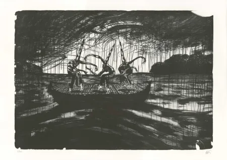 Litografia Mattotti - Tiepolo - La Barque