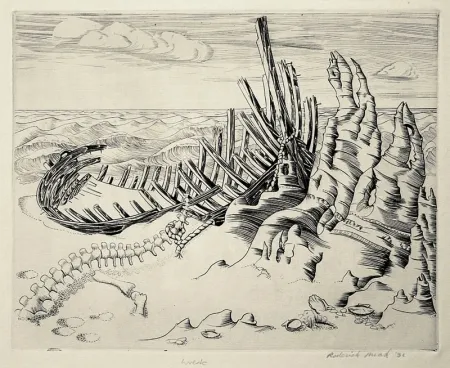 Água-Forte Mead - Wreck (Wreck on Shore; Wrecked Ship)