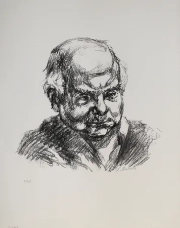 Litografia Meidner - Selbstbildnis nach rechts