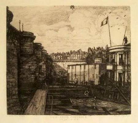 Gravura Meryon - Bain-Froid Chevrier