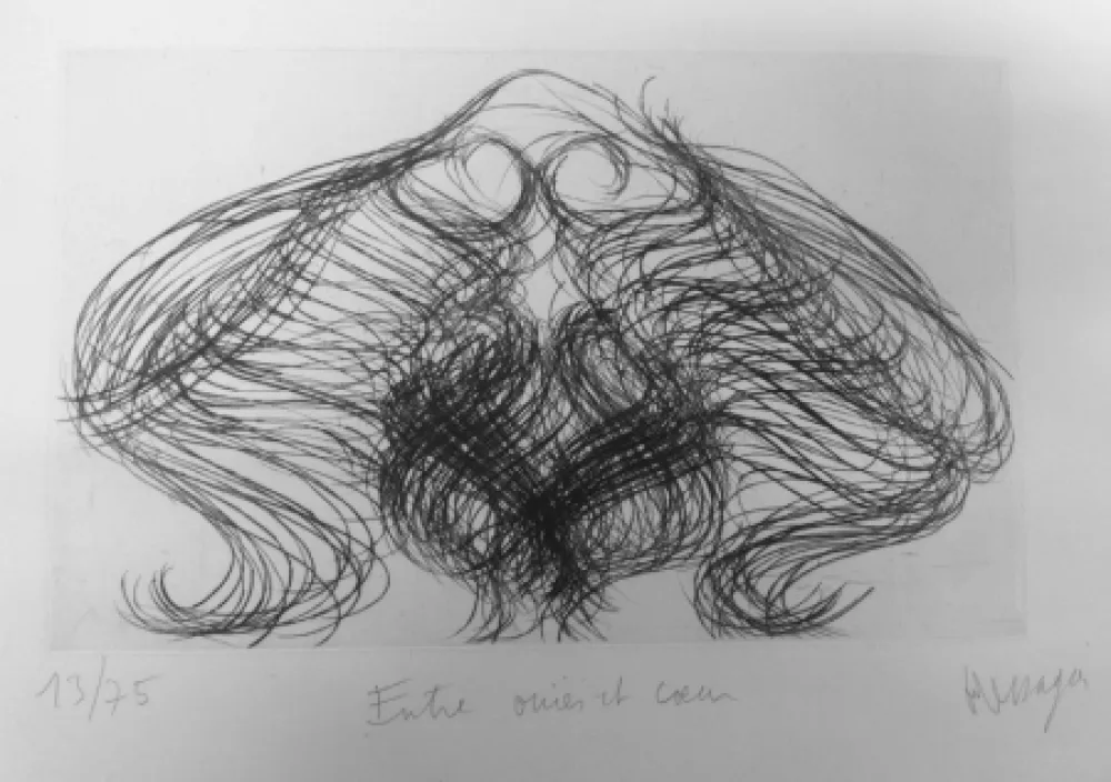 Gravura Messagier - Entre ouïes et coeur