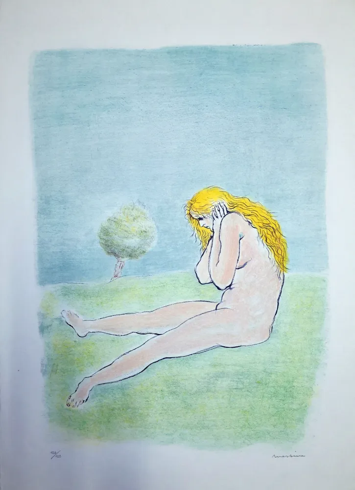 Litografia Messina - Donna seduta