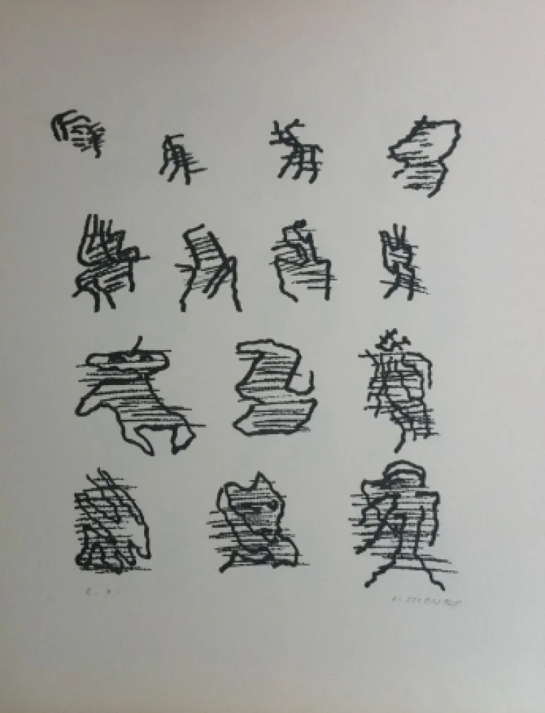 Litografia Michaux - Par la voie des rythmes 164