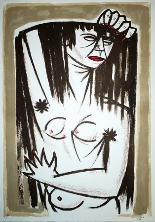 Litografia Migneco - Donna