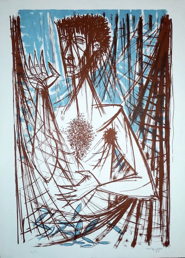 Litografia Migneco - Figura