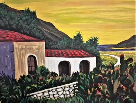 Serigrafia Migneco - Paesaggio Siciliano