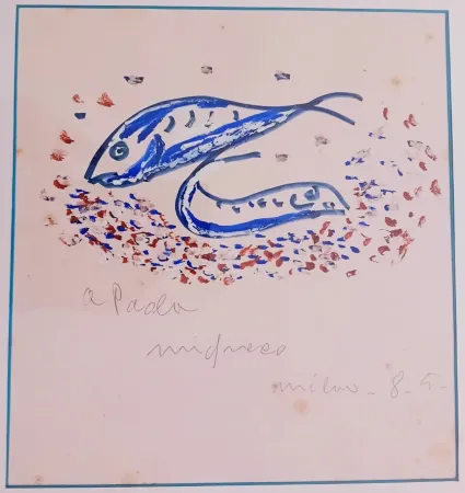 Monotipia Migneco - Pesci