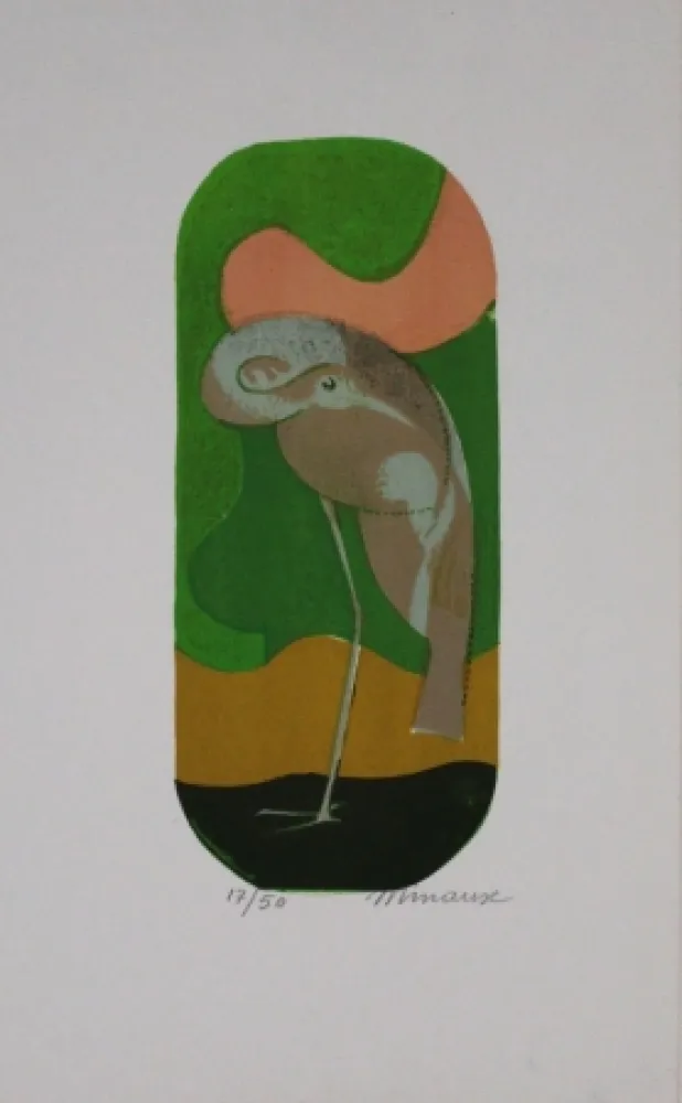 Litografia Minaux - L'échassier / Wading Bird