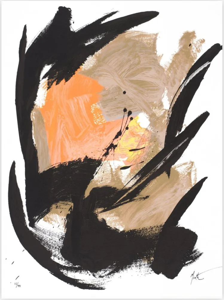 Serigrafia Miotte - Mancha Central Naranja