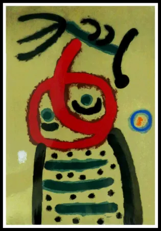 Estêncil Miró (After) - FEMME ET OISEAU