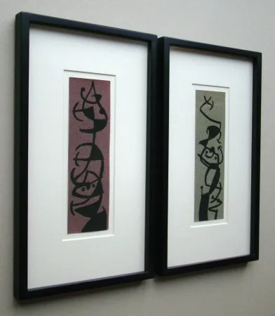 Estêncil Miró (After) - Femme et Oiseau I.+II.
