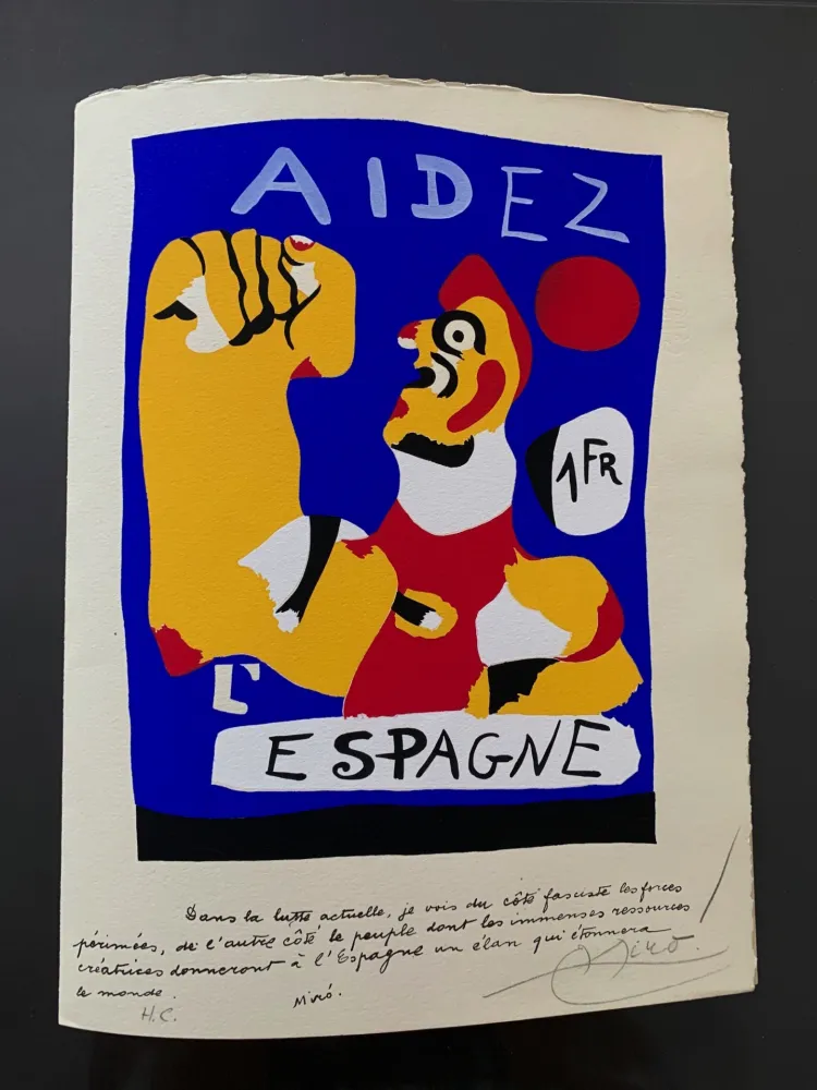 Estêncil Miró - Aidez l'Espagne