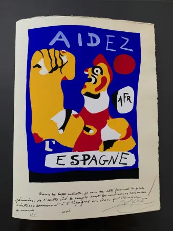Estêncil Miró - Aidez l'Espagne