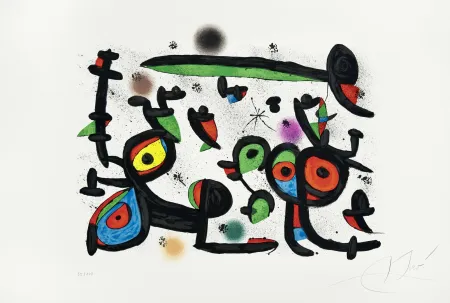 Litografia Miró - Amoureux et Luna Park I (Les)