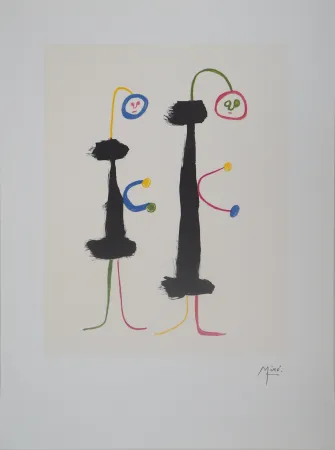 Litografia Miró - Amoureux surréalistes